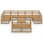 Garten-Lounge-Set (10-teilig) 3009764-1 Braun - Massivholz - Holzart/Dekor - 70 x 30 x 70 cm