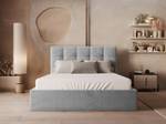 Bett mit Bettkasten MIRDAL Grau - Textil - 200 x 104 x 153 cm