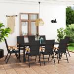 Garten-Essgruppe (9-teilig) 3060075 Schwarz - Metall - Polyrattan - 90 x 74 x 190 cm