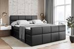 Boxspringbett ARDENI-Z KING Hochglanz Schwarz - Breite: 120 cm