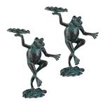 2 x Gartenfigur Frosch 22 x 30 cm