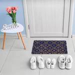 Fußmatte im floralen Design Blau - Braun - Naturfaser - Kunststoff - 60 x 2 x 40 cm