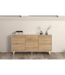 Buffet Zaiken Plus Blanc - Bois manufacturé - Matière plastique - 41 x 75 x 154 cm