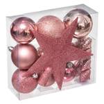 Weihnachtskugeln Set aus Kunststoff Pink