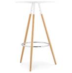 Table Bar BARY Blanc - Bois massif - 65 x 101 x 60 cm