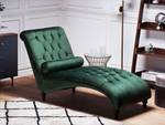 Chaise longue MURET Vert foncé - Vert - Chêne foncé