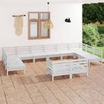 Garten-Lounge-Set Weiß - Massivholz - Holzart/Dekor - 64 x 63 x 64 cm
