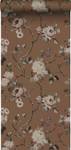 papier peint fleurs vintage 7127 Marron