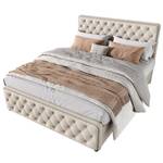 Lit double M025 Beige - Bois manufacturé - 140 x 97 x 211 cm