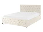 Lit double AMIENS Beige - Crème - Largeur : 151 cm