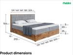 Boxspringbett Lofty 9 Grau - Breite: 189 cm - H4