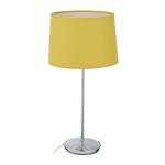 Lampe de table avec abat-jour Argenté - Jaune - Métal - Matière plastique - Textile - 22 x 44 x 22 cm