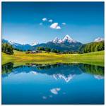 den Glasbild Landschaft in Alpen