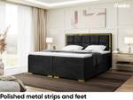 Boxspringbett Dani Gold Schwarz - 180 x 214 cm - H4