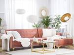 Ecksofa ABERDEEN Gold - Pink - Armlehne davorstehend rechts - Ecke davorstehend rechts - Schlaffunktion davorstehend links