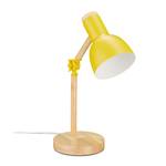 Lampe de bureau réglable en bois Marron clair - Blanc - Jaune