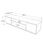 Tv lowboard FUTURE RTV180 3D Grau - Holzwerkstoff - Kunststoff - 180 x 45 x 45 cm