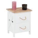 Table de chevet PERUGIA Blanc - Bois massif - 32 x 40 x 26 cm