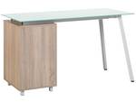 Bureau MONTEVIDEO Marron - Blanc - Verre - 130 x 77 x 60 cm