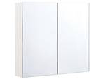 Armoire de toilette avec miroir NAVARRA Argenté - Blanc - 80 x 70 cm