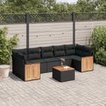 Garten-Sofagarnitur -K-4440 ( 8-tlg ) Schwarz - Massivholz - 69 x 62 x 62 cm