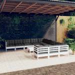 12-tlg. Garten-Lounge-Set mit Kissen Weiß