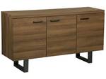 Buffet TIMBER Gris - Chêne foncé - Largeur : 140 cm