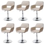 Esszimmerstuhl A50 III (6er Set) Beige - Silber