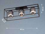 LED Deckenleuchte Schwarz Industrial Schwarz - Glas - Metall - 90 x 28 x 20 cm
