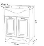 Waschtisch Casalo  2er Set Weiß - Keramik - Holzwerkstoff - 75 x 81 x 45 cm