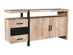 Buffet bas JALEBA Noir - Bois manufacturé - 40 x 80 x 157 cm