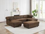 Ensemble canapé fauteuil  CHESTERFIELD Marron - Textile - 163 x 72 x 290 cm