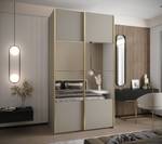 Armoire Lux 4 Beige - Doré - Largeur : 130 cm