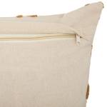 Kissen "Lourmarin" gestickte Motive Beige - Naturfaser - 30 x 8 x 50 cm