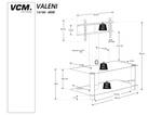 Valeni Mini Meuble TV avec 2 Largeur : 95 cm