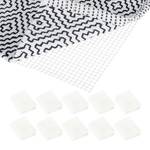 10 x Antirutschmatte für Teppiche Weiß - Kunststoff - 100 x 1 x 120 cm