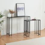 Set 2 de tables consoles gigognes Ørsta Noir - Bois manufacturé - Métal - 100 x 80 x 30 cm