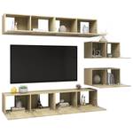 TV-Schrank 6er Set D194 Braun - Holzwerkstoff - 30 x 30 x 80 cm