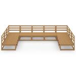 Garten-Lounge-Set (9-teilig) 3009751-1 Braun - Massivholz - Holzart/Dekor - 70 x 67 x 70 cm