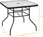 Bistrotisch Gartentisch Schwarz - Metall - 81 x 71 x 81 cm