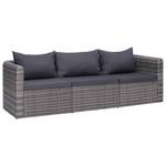 Garten-Sofa-Set (8-teilig) 3059494 Grau - Metall - Polyrattan - 68 x 63 x 72 cm