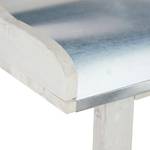 Table de jardinage blanche avec métal Argenté - Blanc - Bois manufacturé - Métal - 92 x 86 x 41 cm