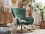 Fauteuil à bascule ELLAN Noir - Vert foncé - Vert - Chêne clair