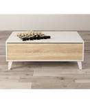 Table basse Zaiken Plus Blanc - Bois manufacturé - Matière plastique - 68 x 38 x 100 cm