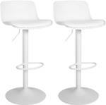 Tabouret de bar Almada Lot de 2 Blanc - Cuir synthétique - 44 x 75 x 46 cm