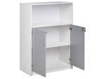 Armoire de bureau ZEHNA Gris - Gris lumineux - Blanc