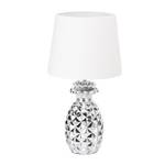 Tischlampe Ananas Schwarz - Silber - Weiß - Kunststoff - Stein - Textil - 25 x 47 x 25 cm