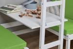 Lit enfant haut BasicJumbo Blanc crème brillant - Vert - Blanc