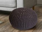 Pouf Ø 55 cm Strickhocker Sitzpouf Braun