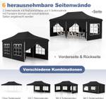 Faltpavillon ZB33675 Schwarz - Kunststoff - 300 x 316 x 600 cm